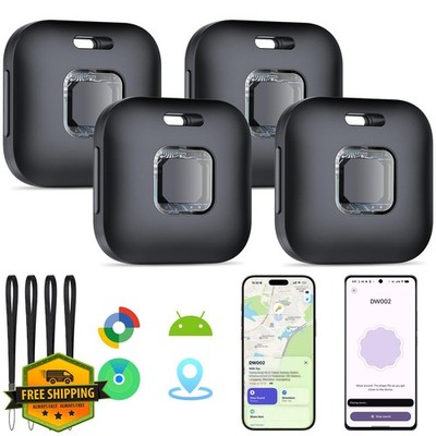 Hoxe Air Tracker tags, 4 pack black, Find My compatible