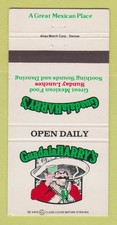 Matchbook Cover Guadala Harry's Restaurant Scottsdale Minneapolis WEAR 30 Strike