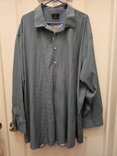 SHAQUILLE O'NEAL XLG Big Fit Cooling Stretch Dress Shirt Blue/White Check