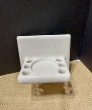 Vintage Glossy White Speckled Porcelain ToothBrush holder Wall Mount