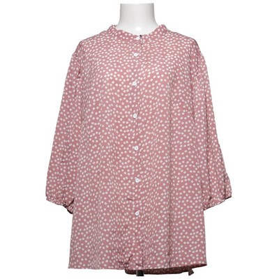 Shein Curve, Bluse, Größe: 4XL, Pink/Weiß, Polyester, Blumen, Damen #jVL