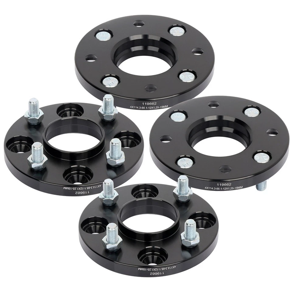 4Pcs 15mm 4x4.5 Hub Centric Wheel Spacers For Nissan NV200 Sentra Tiida Versa - Image 3 of 4