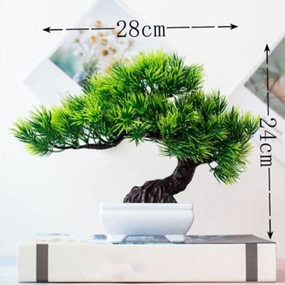 Bonsai Baum Im Topf Büro Wohndeko 1 Pcs Künstliche Pflanze Plastik Mini Kiefer
