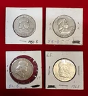 Mid century Franklin Half Dollars.  Circulated but Good To Very Good  condition.
