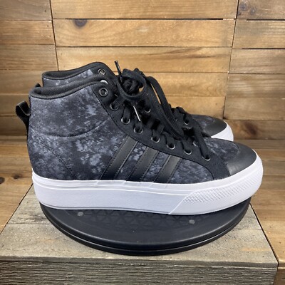 Adidas Womens Size 10 Bravada Platform Sneakers Shoes Black Print NWOB  NEW