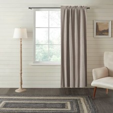 Sawyer Mill Charcoal Ticking Stripe Blackout Panel 84x40 CURTAIN Black VHC