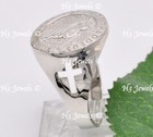 14k solid White gold Saint Jude Thaddeus Pray for us  ring #15167 5.70 grams — photo 5