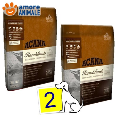 2 Säcke - Acana Hund Regional Ranchlands 11,4 KG - Kroketten für Hund Hunde
