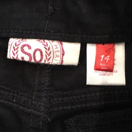 So Girl Sz 14 Black Skinny Fit Stretch Cargo Jeans Adjustable - Picture 4 of 8
