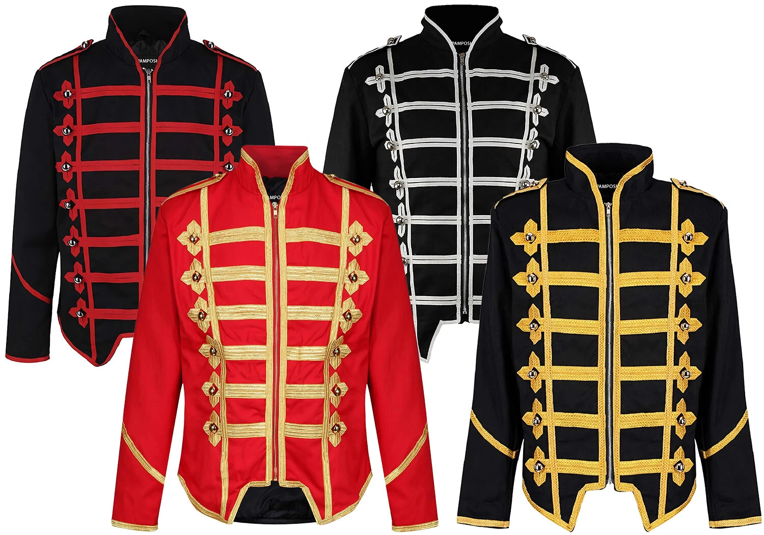 Mens Hussar Steampunk Napoleon Military Drummer Parade Jackets Halloween Unisex
Opens in a new windo