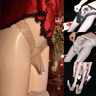 200lbs Plus Size Men Sexy Oil Shiny Pantyhose Sheer Glossy Stockings Tights