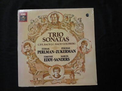 BACH/GOLDBERG, Trio Sonatas Perlman Zukerman Sanders USA NEW OLD STOCK SEALED LP