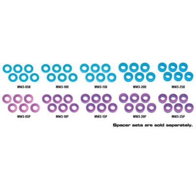 Precision Muchmore Racing Color Aluminum Adjust Spacer 3.0x2.5mm Blue (6pcs)