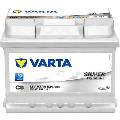 063 Varta C6 Silver Dynamic Car Battery 12V 52Ah 520CCA