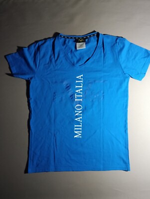 Versace 19.69 Abbigliamento Sportivo Milano Italia Women's Blue T-Shirt Size L