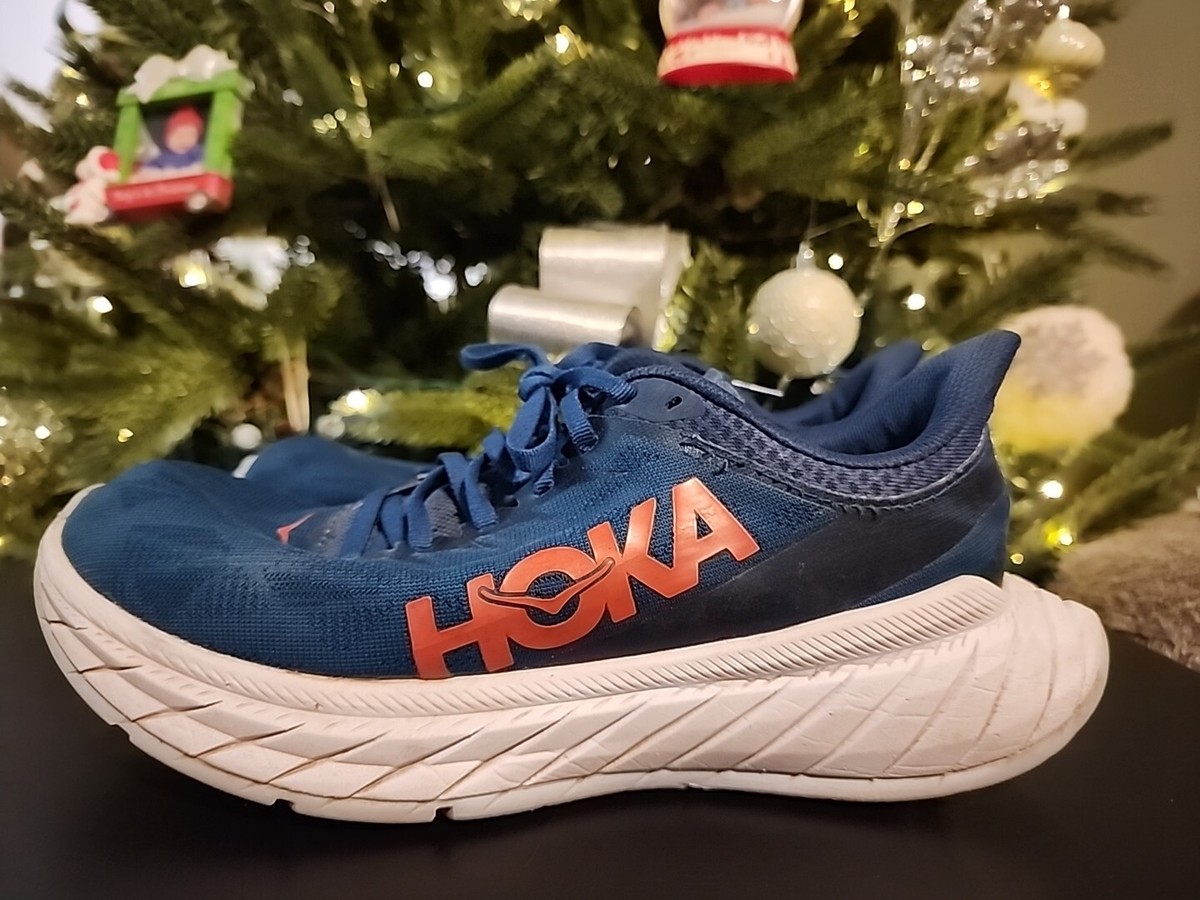 Hoka One One Carbon X Blue White Running Shoes Sneakers Women's