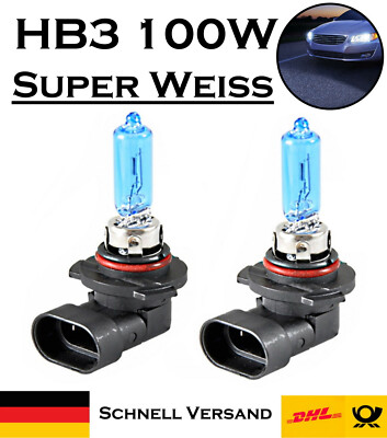 2x Jurmann HB3 100W 12V Super Weiß Xenon Look Ersatz Scheinwerfer Halogen Lampe