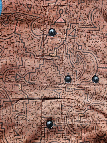 PERUVIAN CONNECTION Brown AZTEC Jacket M UK 12 Pima Cotton Blazer Coat POCKETS - Picture 14 of 24