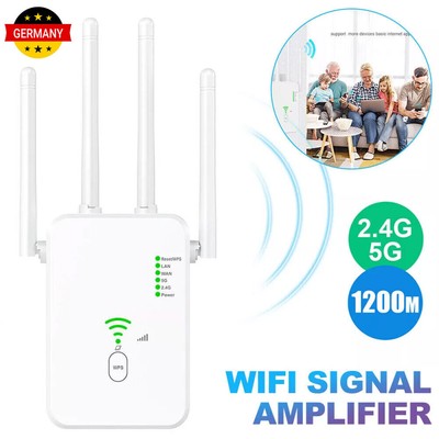 WLAN Repeater Router Range 1200Mbps WIFI Signal Verstärker Access Point Booster