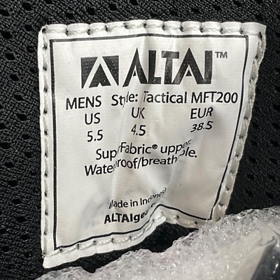 Altai Boots Men Sz 5.5 Wmns Sz 7 Black SuperFabric 8in 