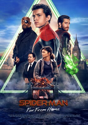 SPIDER-MAN: Far From  ポスター4枚【フレーム付き】 Spiderman Far From Home movie poster - Tom Holland, Zendaya - 11 x