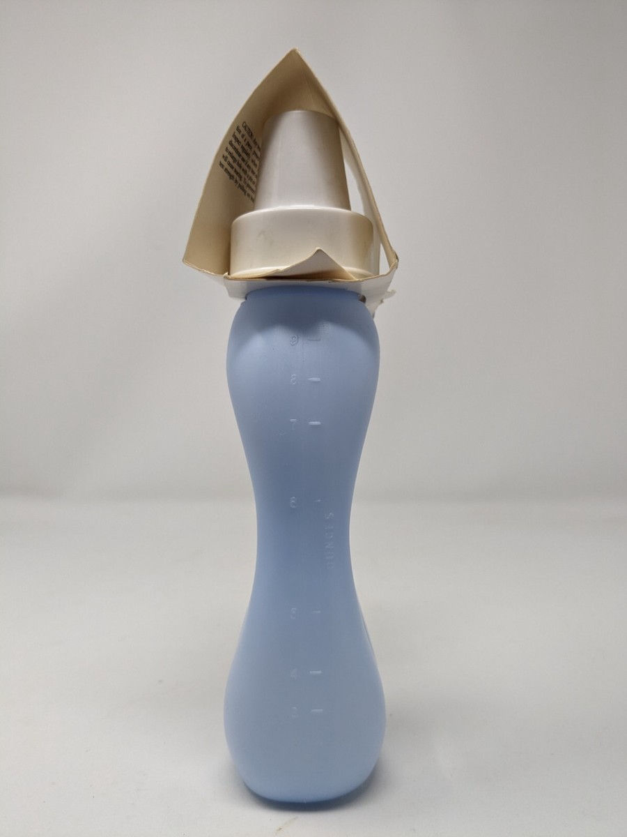 1984 Ansa Easy to Hold Baby Bottle Blue Doll Prop Plastic Hole 9oz