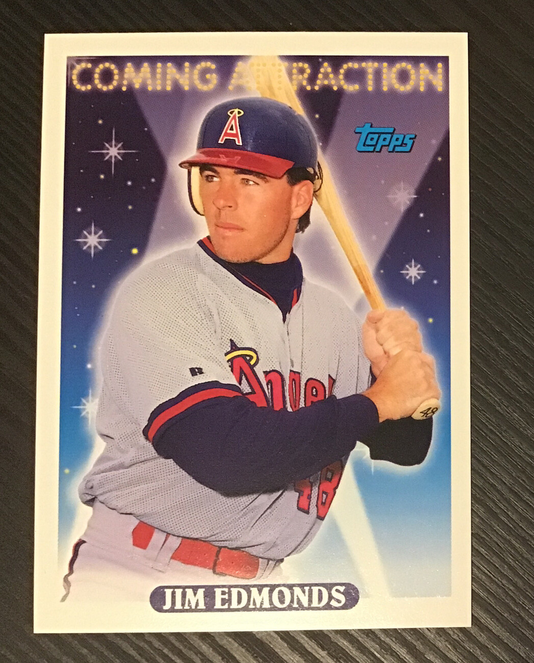 1993 Topps Coming Attraction #799 Jim Edmonds - Angels - Rookie - Set Break