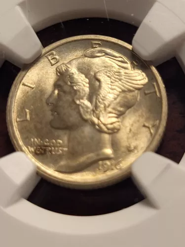 1916 Mercury Silver Dime, NGC MS 64 FB, Philadelphia     inv03    g75dr