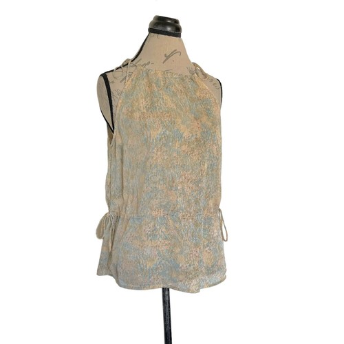 H&M Womens Blouse Top Size XS Halter Peplum Floral Beachy Bohowestern Coastal - Picture 2 of 10