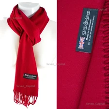 Womens Winter Warm 100% Cashmere Plaid Scarf High Quality Scotland Made Scarves