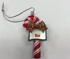 Ganz Candy Cane Name Ornament- "M-O" Names