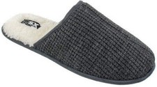 Men's Msx By Michael Strahan Slip On Waffel Knit Scuff Slippers Grey
