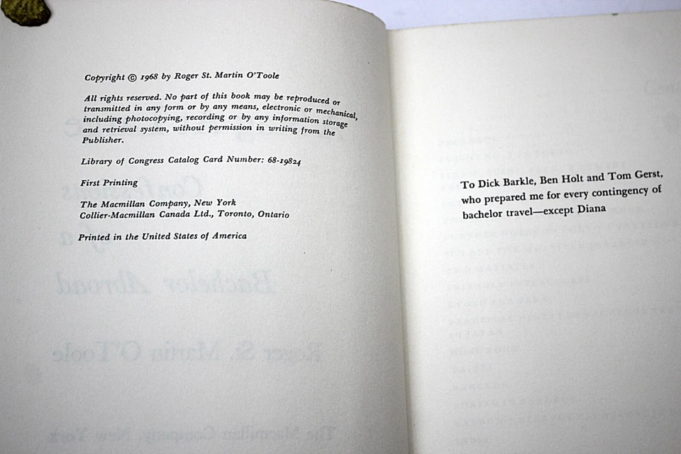 A STAG AT LARGE Roger St Martin OToole 1st in Dust Jacket 1968 Bachelor Abroad - Image 4 of 4