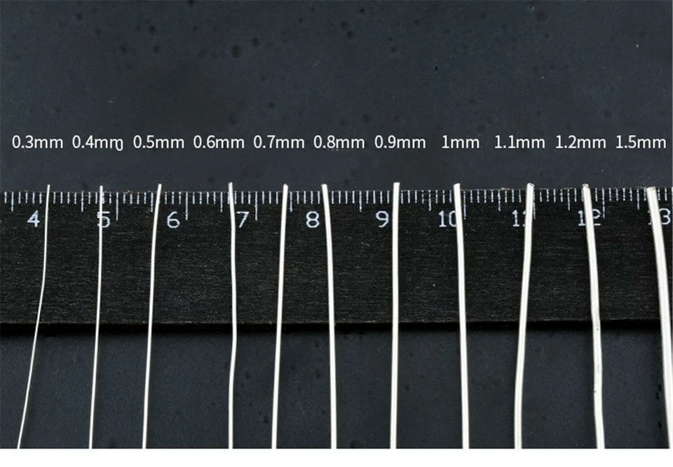 Alambres de plata de ley 925 alambres redondos suave medio duro 100 cm Foto 2 de 4