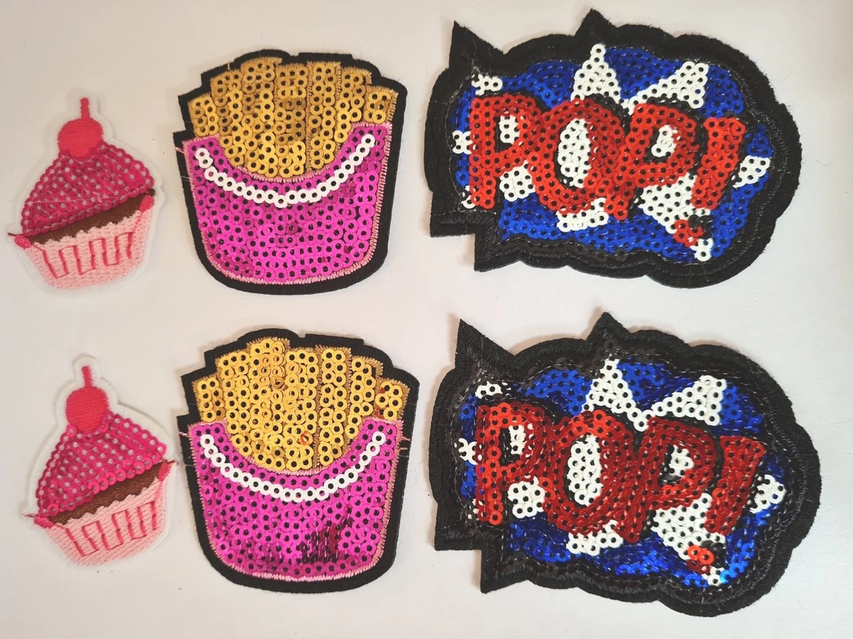 Set Of 3 Cupcakes Iron/ Sew On Full Embroidered Patch Appliqués Badge - UK - Foto 2