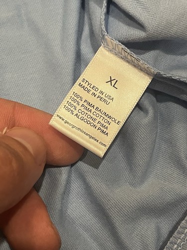 Georg Roth Los Angeles Pima Cotton Sky Blue LS Button Up Shirt XL Long Sleeve - Picture 7 of 8
