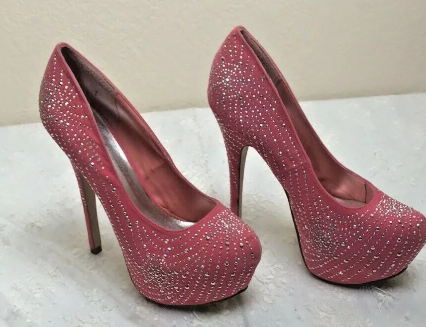 Pink silver heels discount