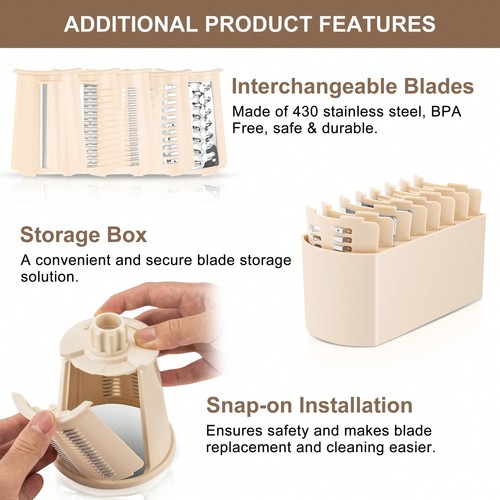 Promotional Products-SUSTEAS Rotary Cheese Grater With Handle - Food Shredder - Picture 13 of 30