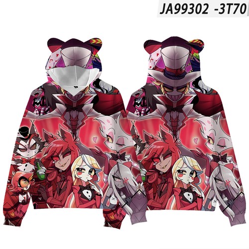 Hazbin Hotel Kids Hoodies Sweatshirts Tops Pullovers Outwears adult cute ear - Picture 35 of 35