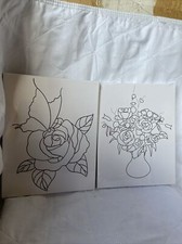 Canvas Painting Kits Pre Drawn Canvas Flowers - Party Paint Supplies For Kids