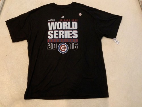 NUOVA MAGLIETTA CHICAGO CUBS Majestic 2016 WORLD SERIES CHAMPSBlack alta 3XL,4XL,4XL - Foto 7 di 19