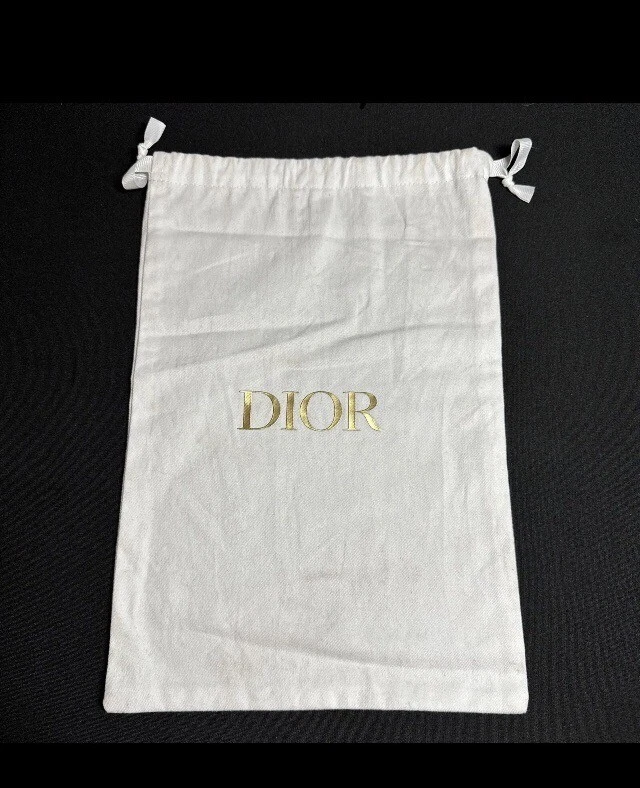 Sac à poussière DIOR housse de rangement pour chaussures cordon de serrage blanc   lettres d'or 12,5