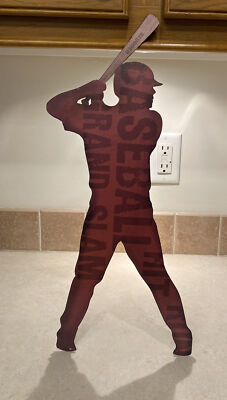 Metal BASEBALL Player Wall Hanging  20 L x 8 W