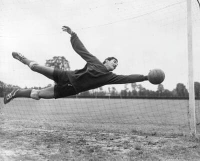 Antonio Carbajal Mexican goalkeeper training Lyon's Sports Ground Su- Old Photo