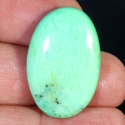 Rare Natural Green Chrysoprase Oval Cabochon Untreated Australian Gemstone CH- - Picture 12 of 17