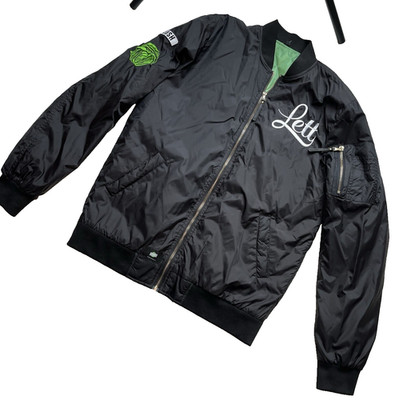 Rare Lettuce Print Brooklyn NY Promotional Jacket Black Fashion Coat Large