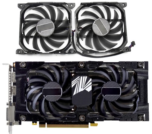 Pair Fans Cooler Fan For INNO3D GTX 1070TI 1080 X2 VGA GPU Card Fans CF-12915S - Picture 9 of 12
