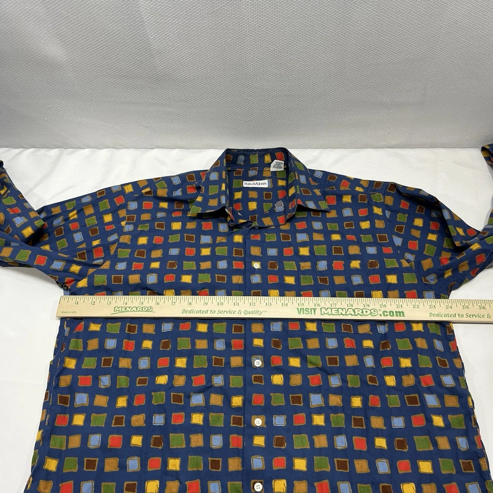 Bullock & Jones Shirt Mens L Multicolor Geometric Button Down Made USA Cotton - Image 4 of 4