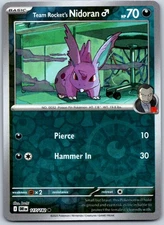 Team Rocket's Nidoran M 117/182 SV10: Destined Rivals - Common NM Reverse Holo