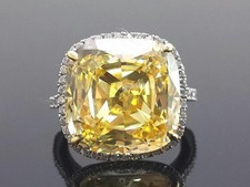 Art Deco 4.20 Ct Canary Diamond Vintage Engagement Ring 925 Sterling Silver